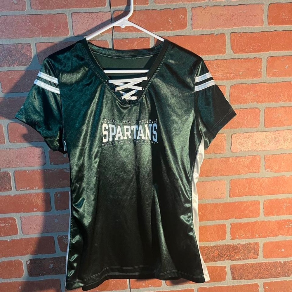 Michigan State Spartans Lace-Up Jersey Top